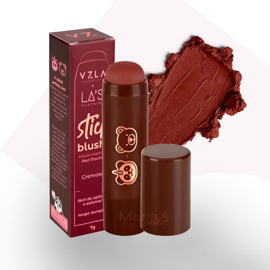 Blush Stick Red Mocha Vizzela + La's Blush Cremoso Bastão Para Todos Os Tons de Pele Sombra l Lip Ti