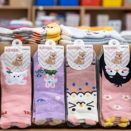Kit 9 Pares Meia Feminina Infantil Algodão Confortável Estampada Animal Antialérgico