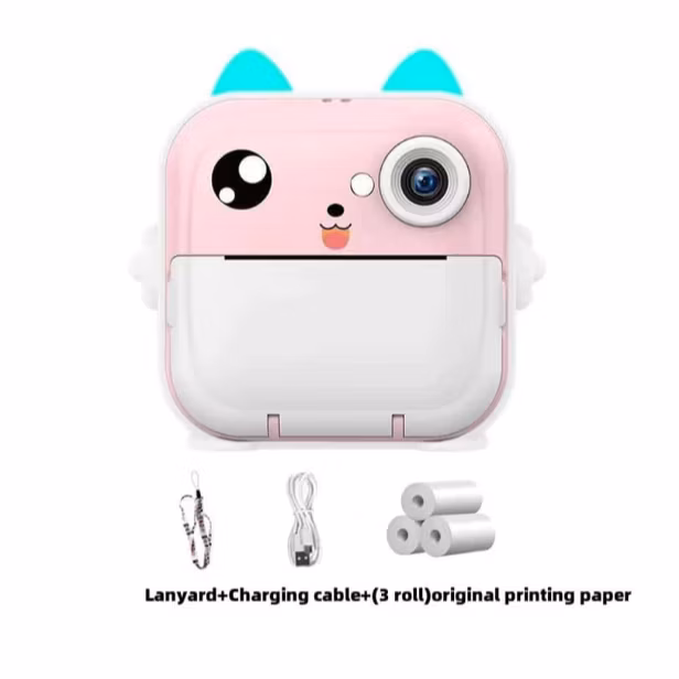 Câmera De Impressão Instantânea Para Crianças Vídeo Fotografia Digital Fotográfica Toy Mini Impresso