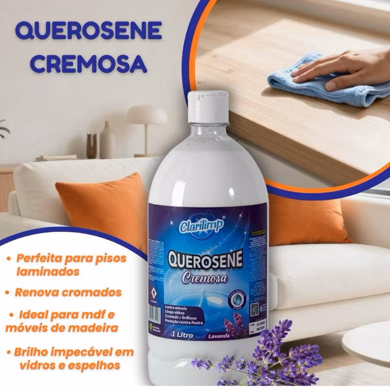 Querosene cremosa 1 lit lavanda Clarilimp.