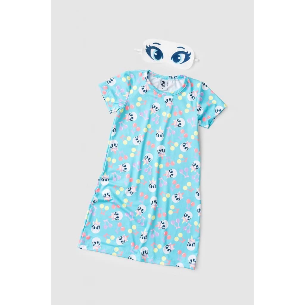 Pijama Vestido Infantil Pequenos Unicórnios