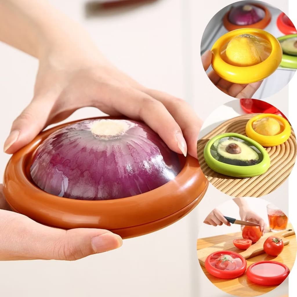 Recipiente de Armazenamento de Frutas Cortadas Silicone 4 Peças